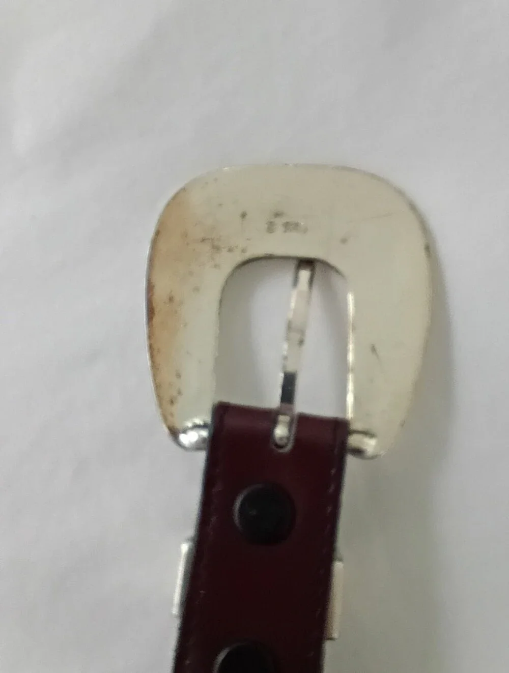 VTG Justin Leather Belt Brown with Silver-Toned Western Buckle Men 38 Top Grain